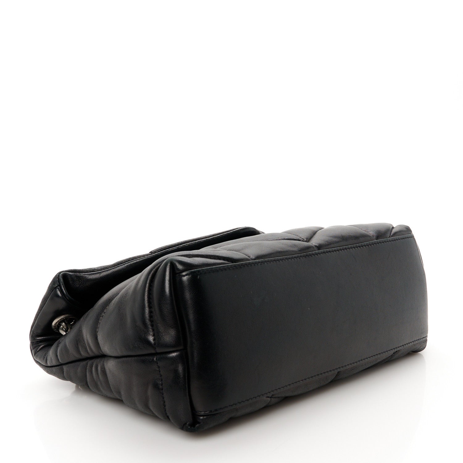 Saint Laurent Lambskin Quilted Small Loulou Puffer Monogram Chain Satchel Black 4 of 11