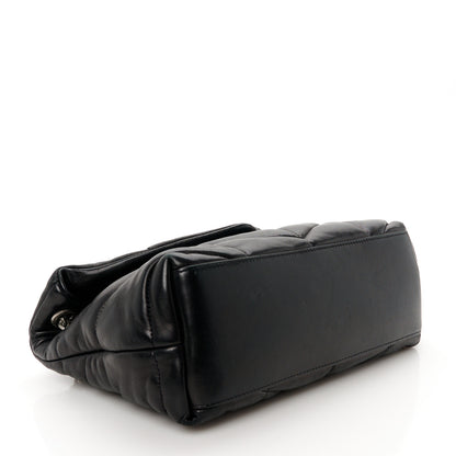 Saint Laurent Lambskin Quilted Small Loulou Puffer Monogram Chain Satchel Black 4 of 11