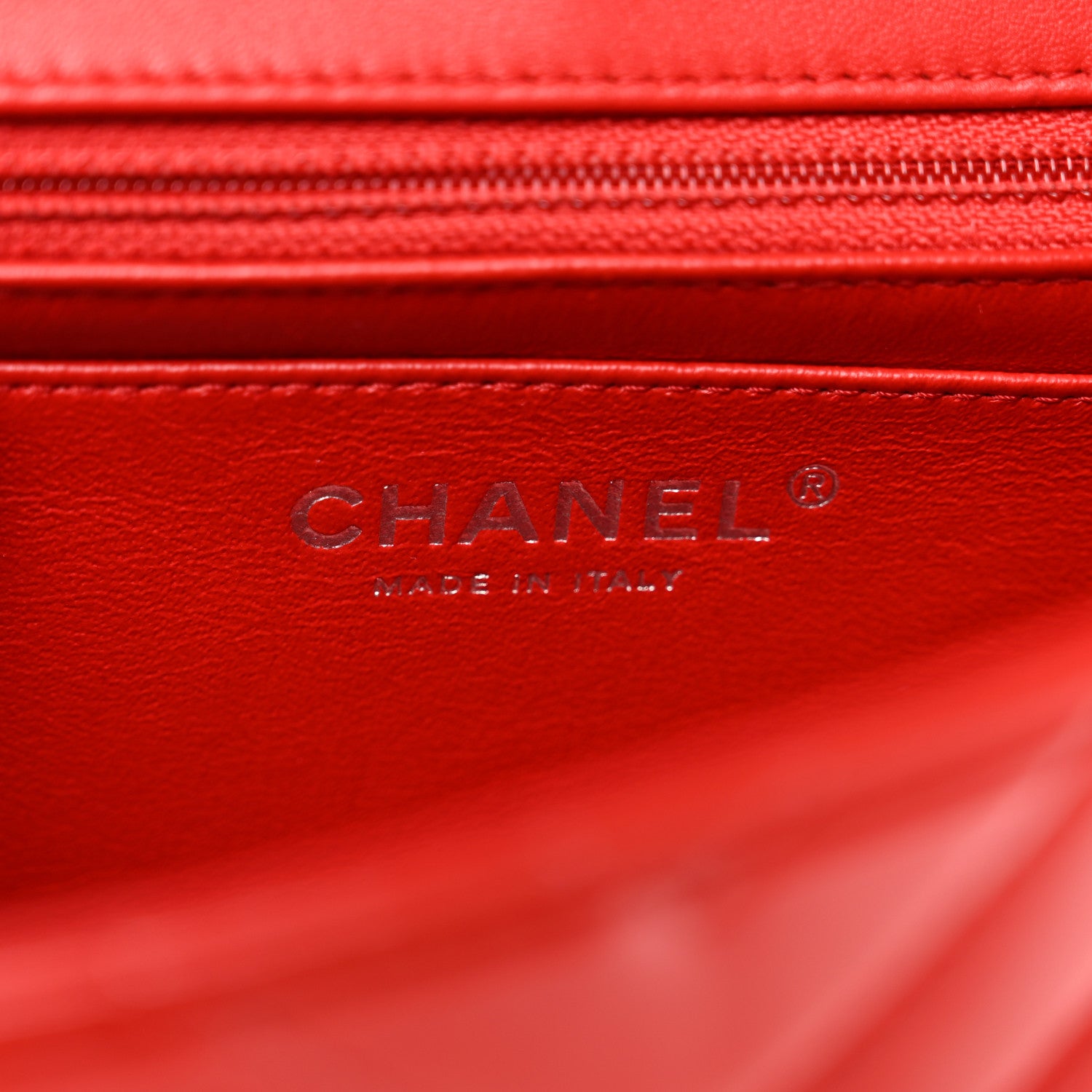 Chanel Patent Calfskin Chevron Quilted Mini Rectangular Flap Red 7 of 11
