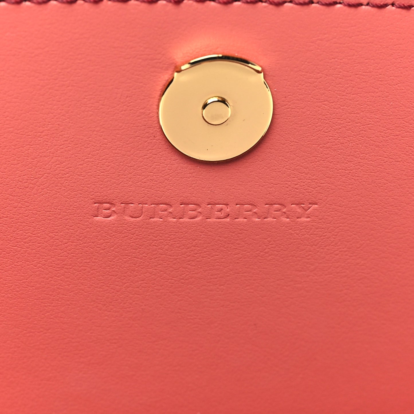 Grainy Calfskin House Check Henley Wallet On Chain Cinnamon Red