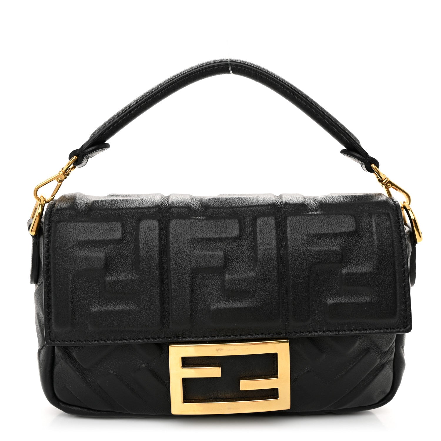 Fendi Nappa FF 1974 Embossed Mini Baguette Black 1 of 10