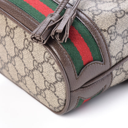 Gucci GG Supreme Monogram Web Mini Ophidia Bucket Bag Brown 9 of 9