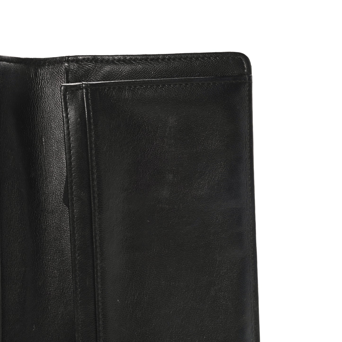 Lambskin Quilted Boy Yen Wallet Black