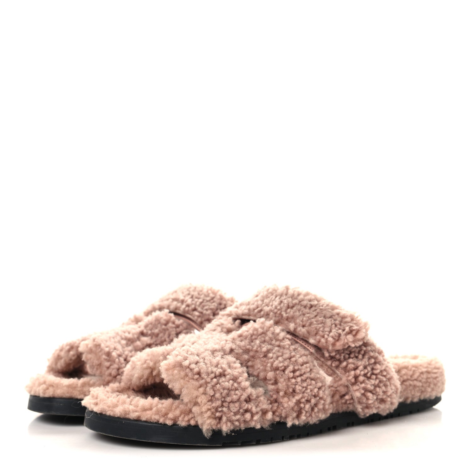 Hermes Woolskin Womens Chypre Sandals 40 Bois De Santal 4 of 9