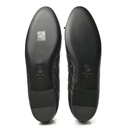 Chanel Aged Calfskin Quilted Cap Toe Ballerina Flats 41 Black 5 of 9
