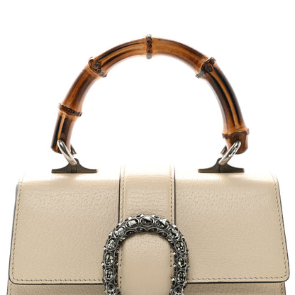 Gucci Textured Calfskin Crystal Bamboo Web Mini Dionysus Top Handle Bag Mystic White 9 of 11
