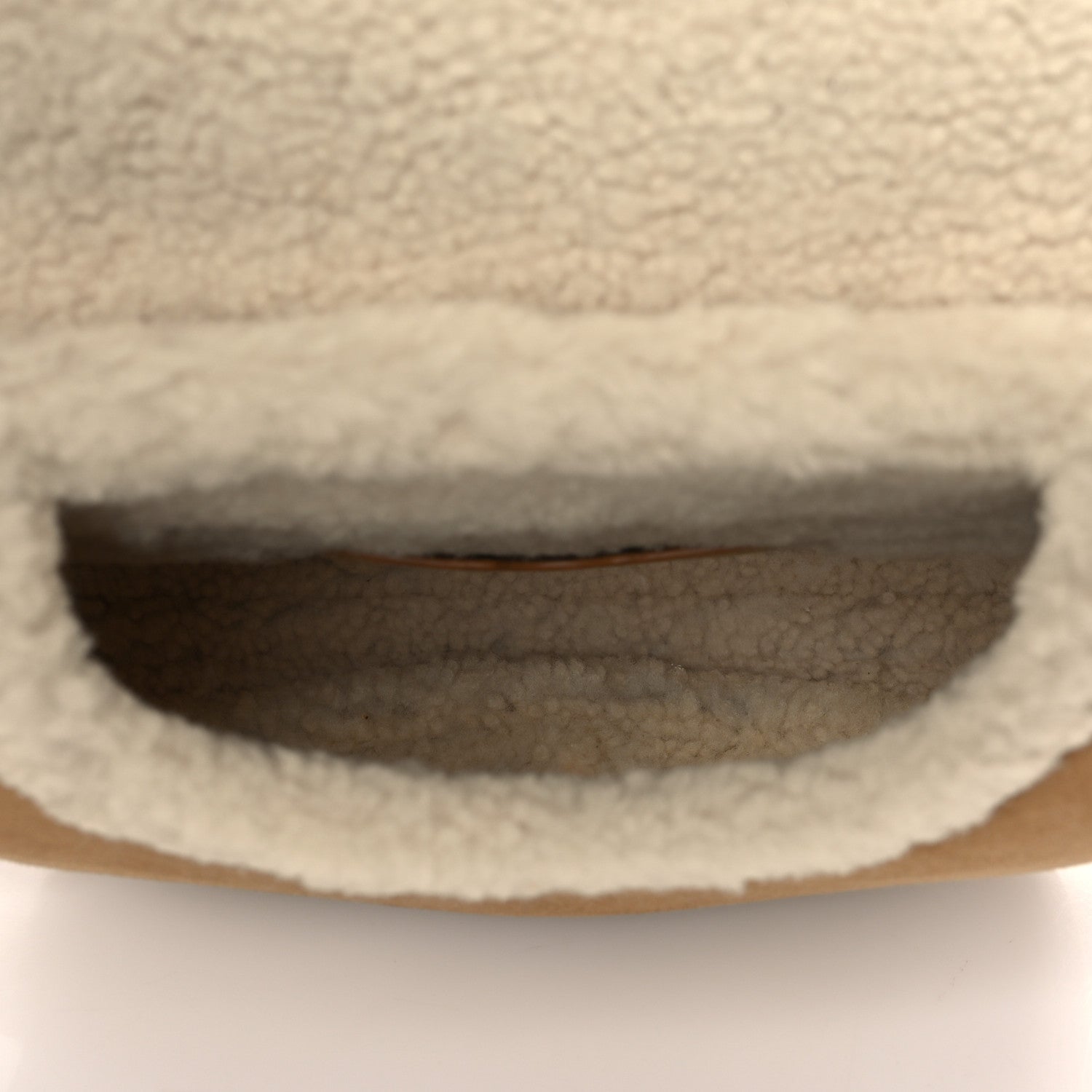 Christian Dior Suede Shearling Medium Bobby Flap Natural 4 of 5