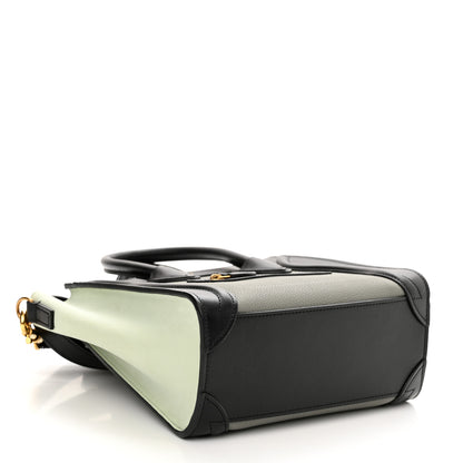 Celine Baby Grained Calfskin Nano Tri-Color Luggage Zinc Almond 4 of 13
