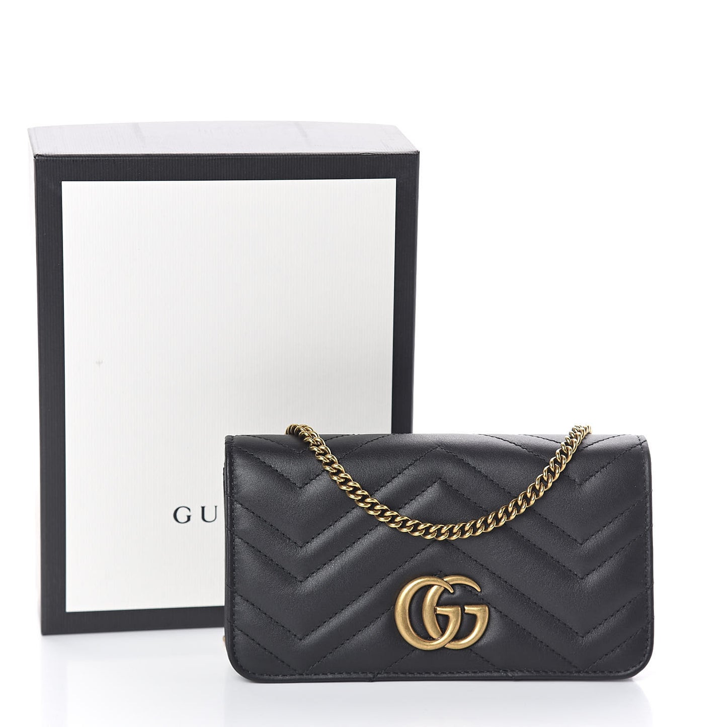 Calfskin Matelasse GG Marmont Mini Bag Black
