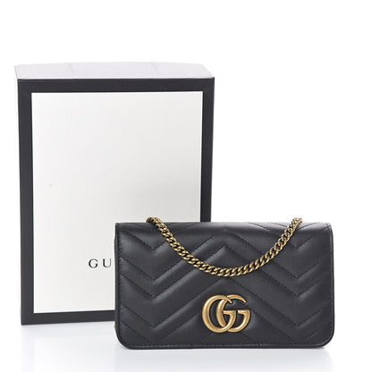 Gucci Calfskin Matelasse GG Marmont Mini Bag Black 9 of 9