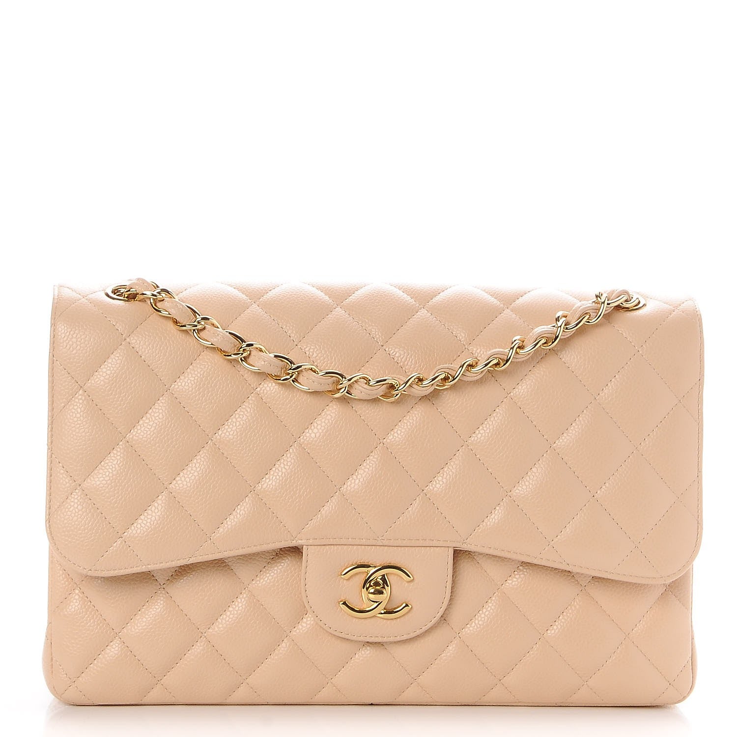 Chanel Caviar Quilted Jumbo Double Flap Beige Clair 1 of 10