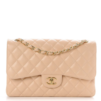 Chanel Caviar Quilted Jumbo Double Flap Beige Clair 1 of 10