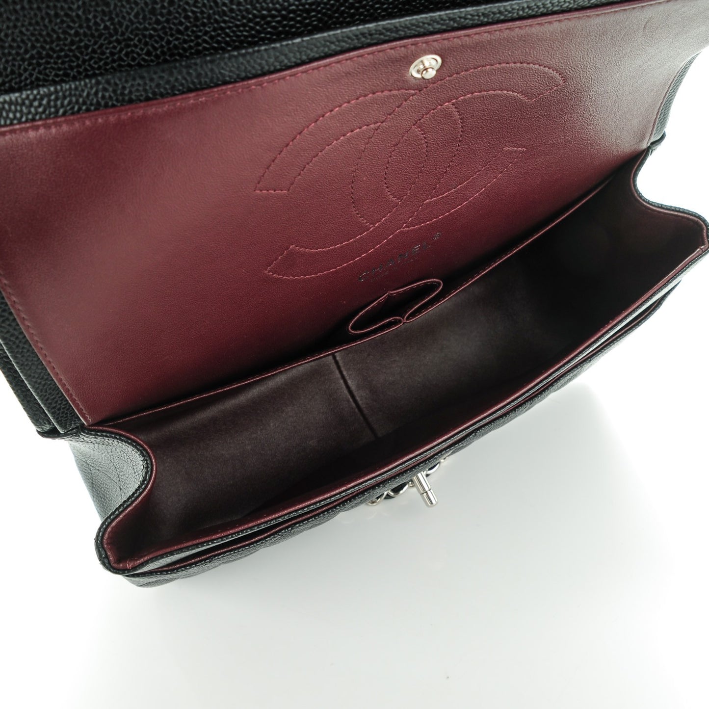 Caviar Quilted Jumbo Double Flap Black