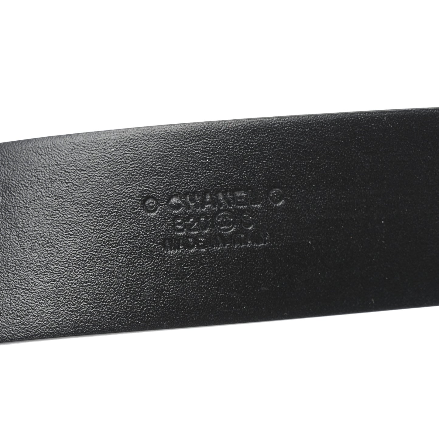 Calfskin CC Chain Belt 80 32 Black Gold
