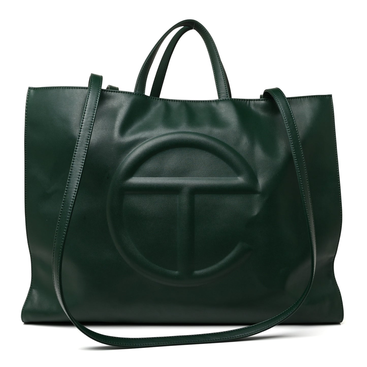 Vegan Leather Large Shopping Bag Dark Olive