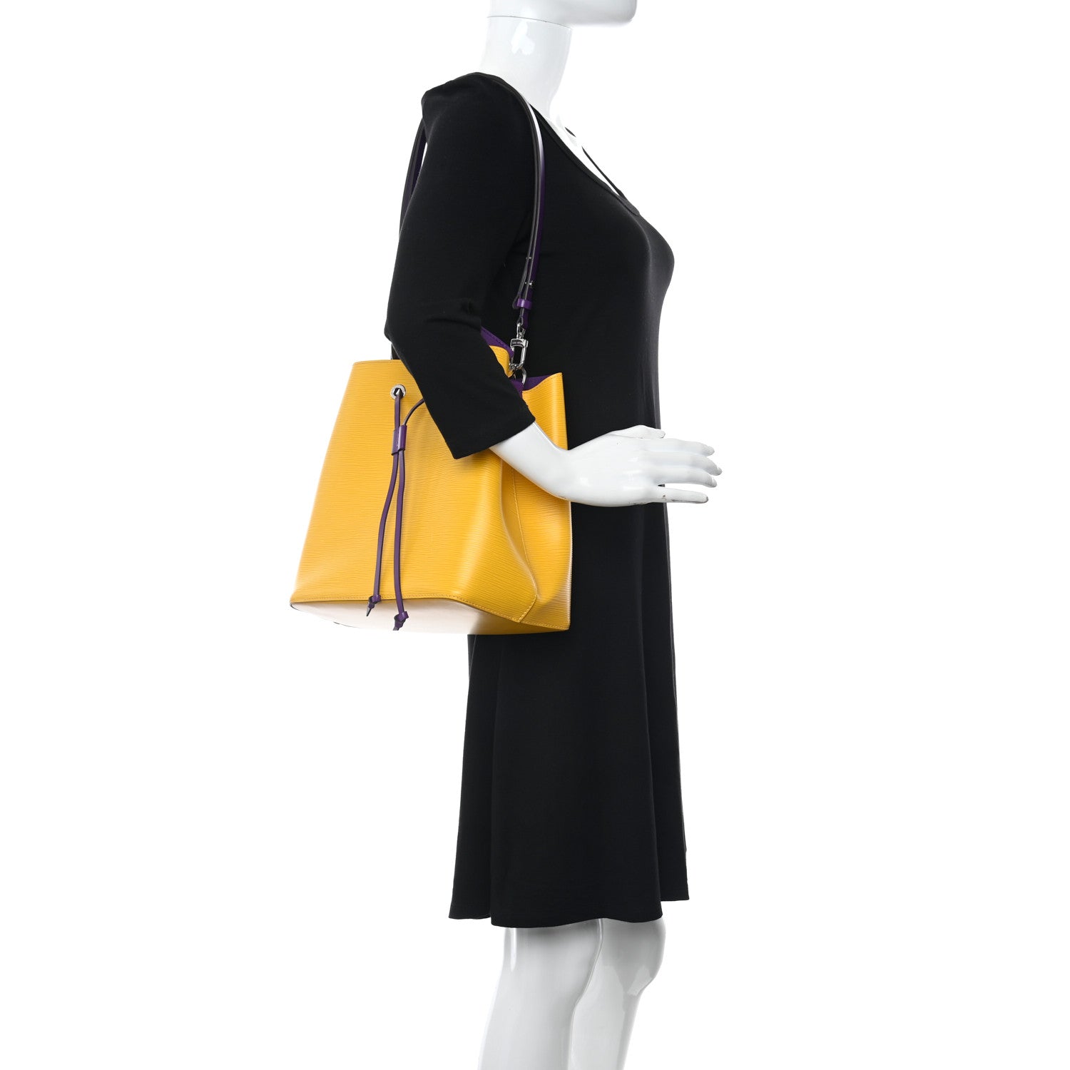 Louis Vuitton Epi NeoNoe MM Citron Violet 2 of 11