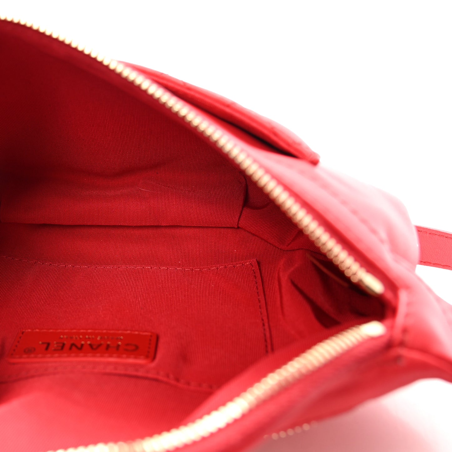 Lambskin Quilted Waist Bag Fanny Pack Red