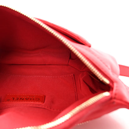 Chanel Lambskin Quilted Waist Bag Fanny Pack Red 5 of 10