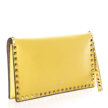 Valentino Garavani Nappa Rockstud Wristlet Clutch Naples Yellow 3 of 10