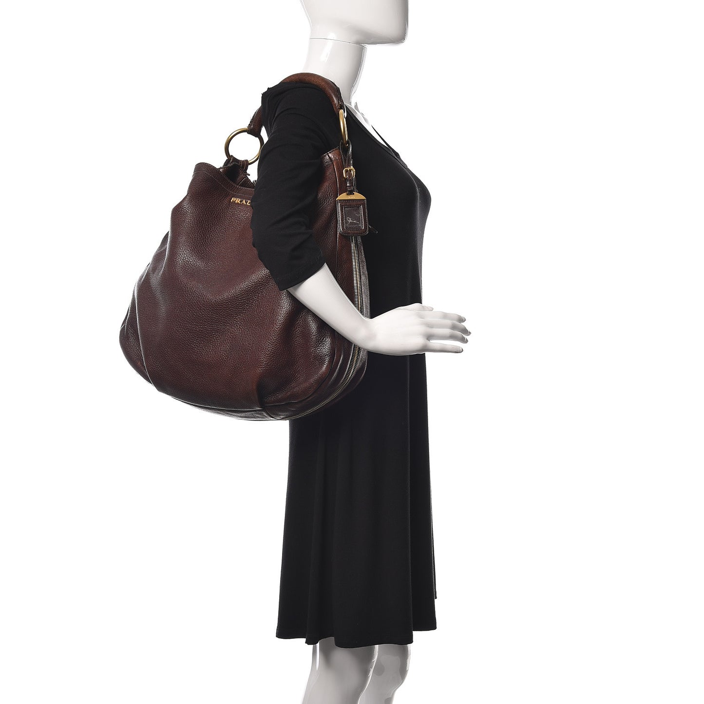 Vitello Daino Zip Hobo Bruciato