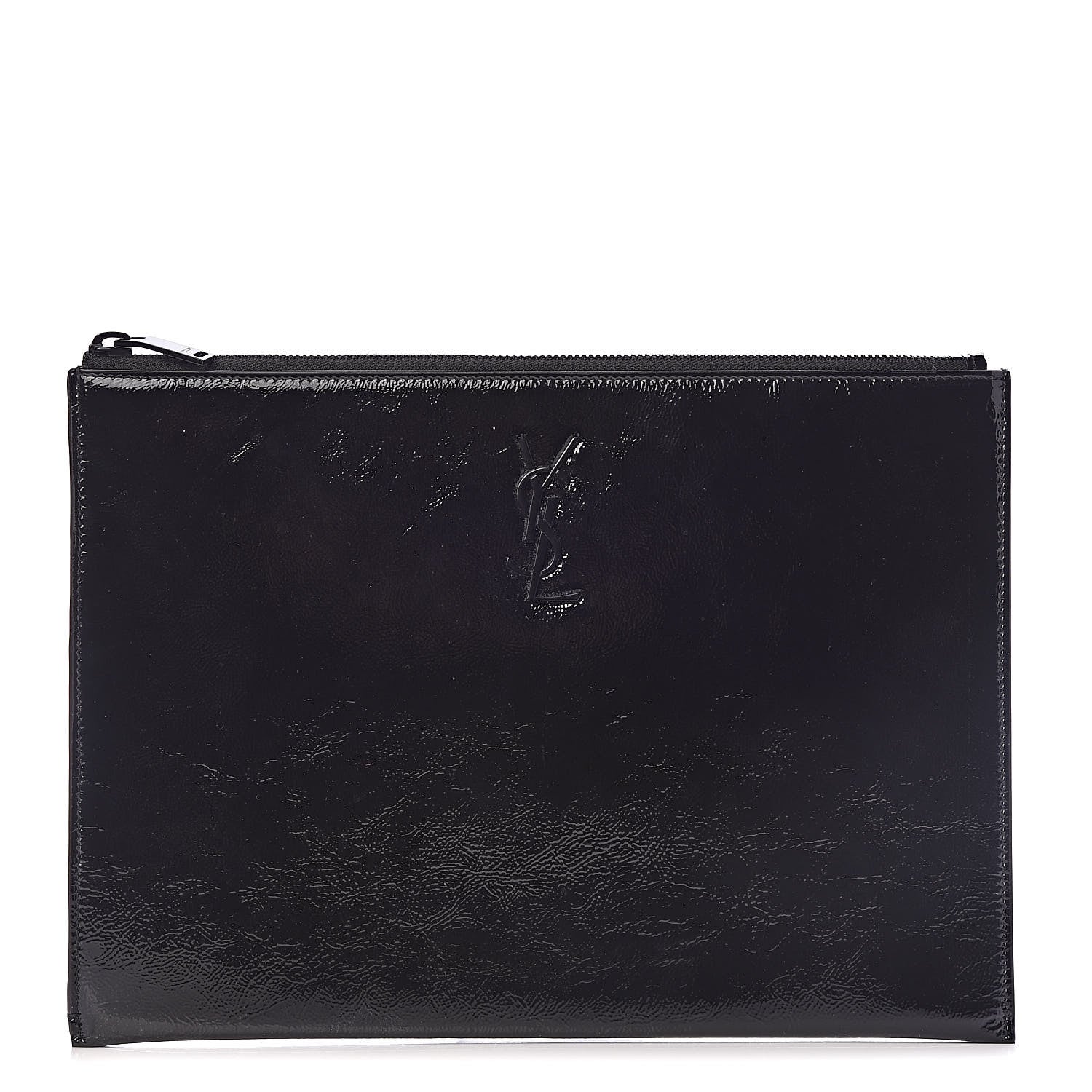 Saint Laurent Texturized Patent Monogram iPad Case Black 1 of 8