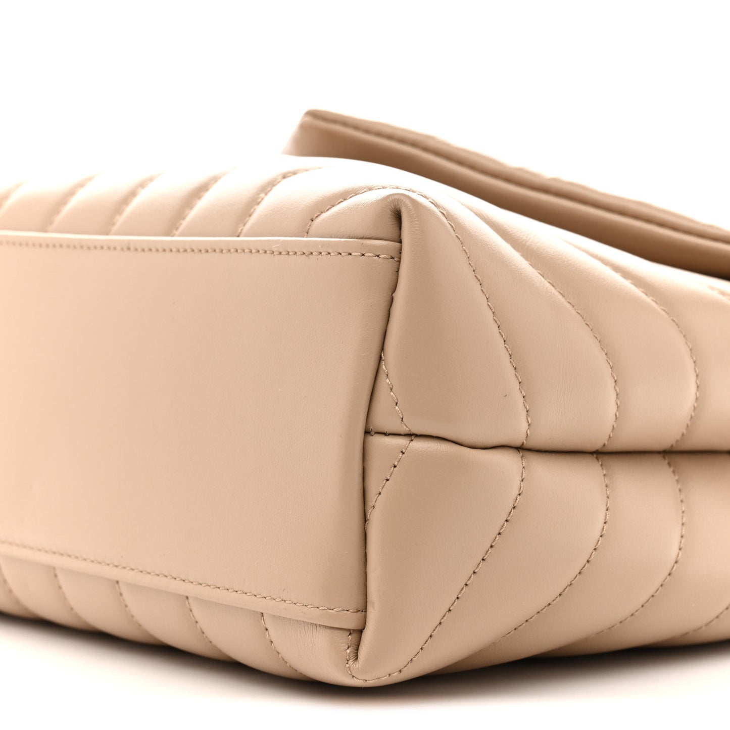 Calfskin Y Quilted Monogram Small Loulou Chain Satchel Dark Beige