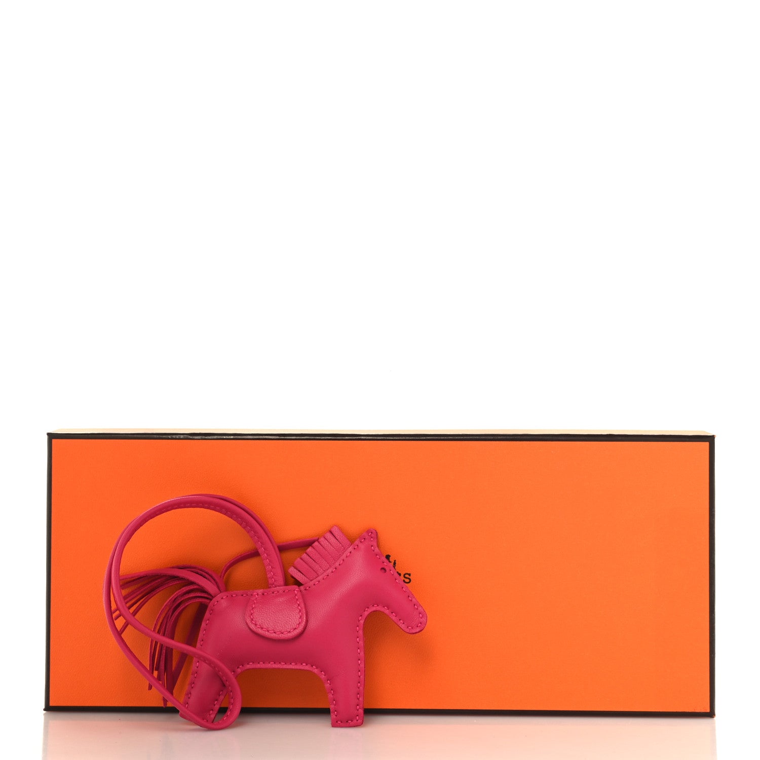 Hermes Milo Lambskin Grigri Rodeo Horse Bag Charm PM Rose Mexico 4 of 4