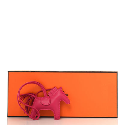 Hermes Milo Lambskin Grigri Rodeo Horse Bag Charm PM Rose Mexico 4 of 4