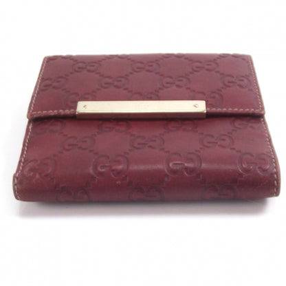Gucci Guccissima Metal Bar French Flap Wallet Dark Red 4 of 9