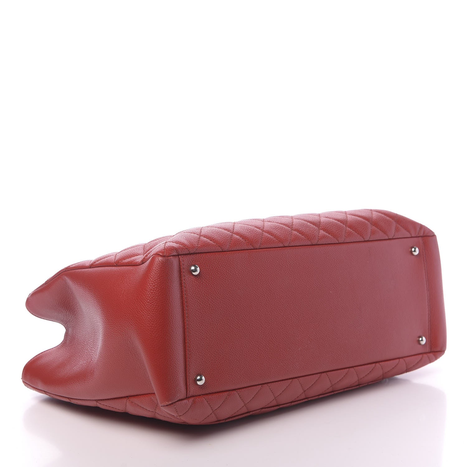 Chanel Caviar Quilted XL Grand Shopping Tote GST Red 4 of 13