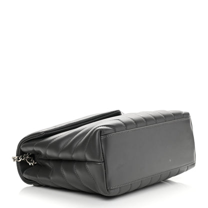 Saint Laurent Calfskin Y Quilted Monogram Small Loulou Chain Satchel Storm 4 of 11