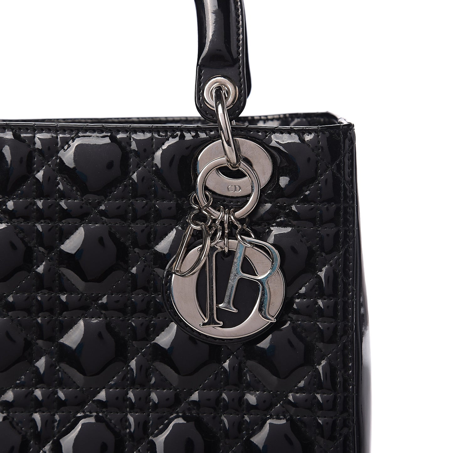 Patent Cannage Medium Lady Dior Black