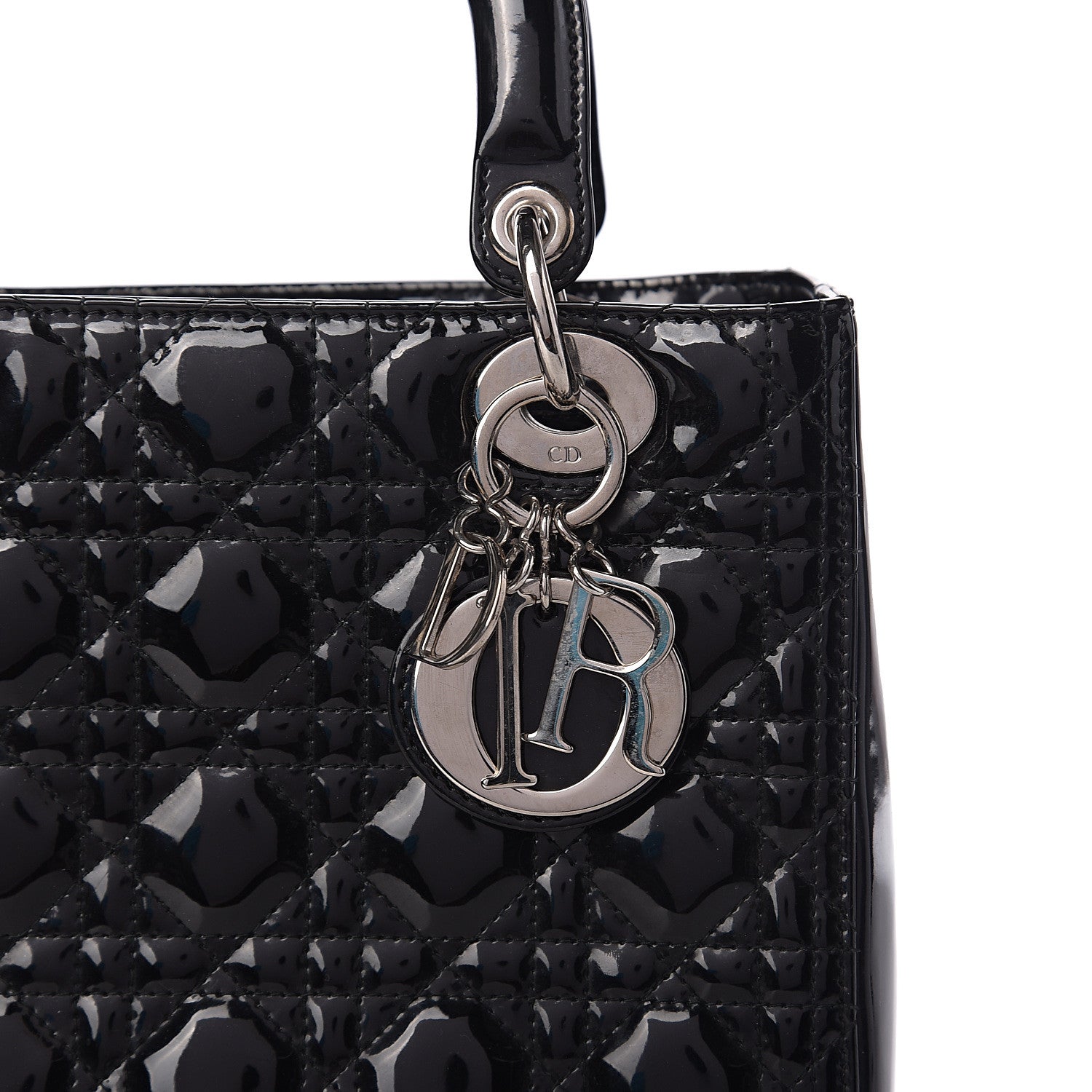 Christian Dior Patent Cannage Medium Lady Dior Black 9 of 11