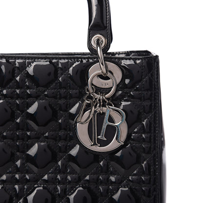 Christian Dior Patent Cannage Medium Lady Dior Black 9 of 11