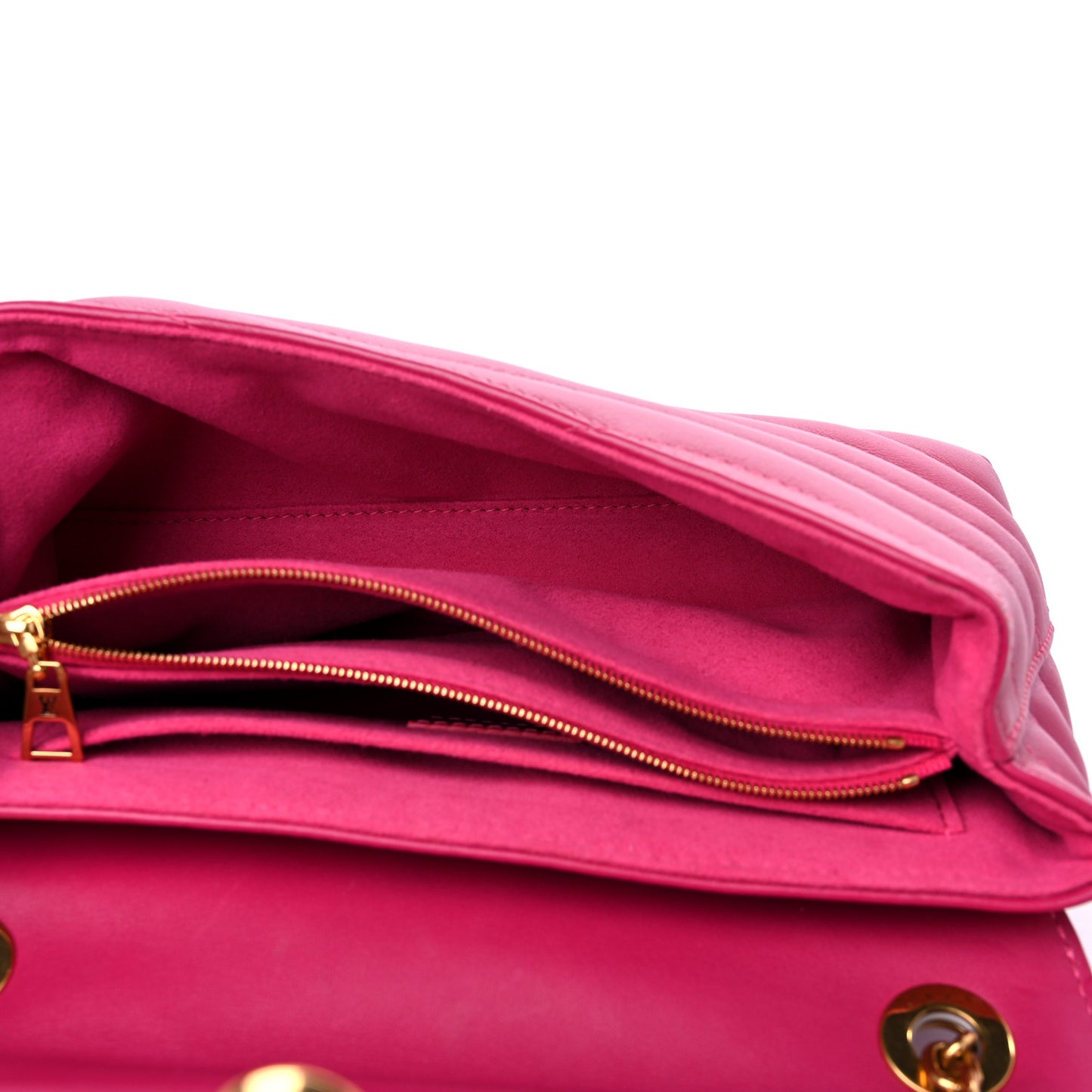 Calfskin LV New Wave Chain Bag Rose Freesia