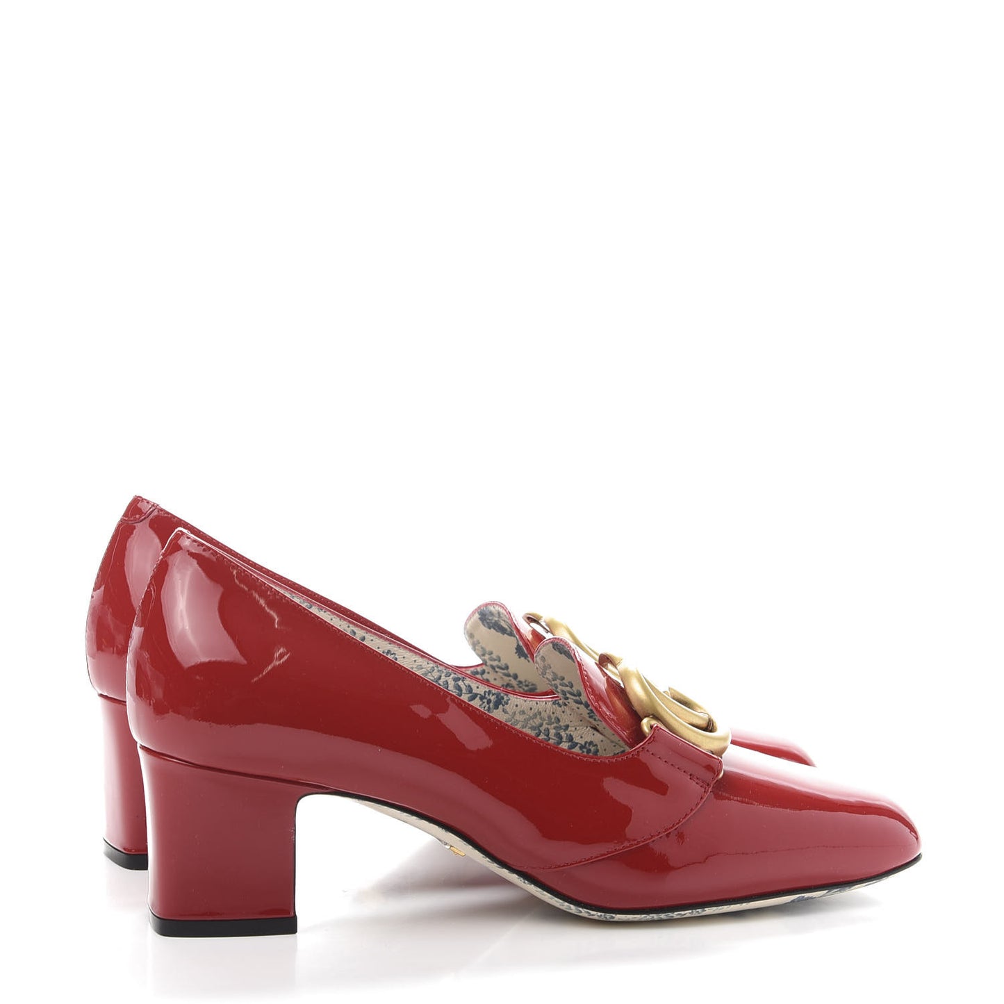 Vernice GG Victoire 55mm Loafer Pumps 38.5 Hibiscus Red