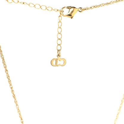 Christian Dior Crystal Heart Pendant Necklace Gold 5 of 5