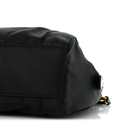 Prada Tessuto Nylon Acciaio Chain Shoulder Bag Black 10 of 12