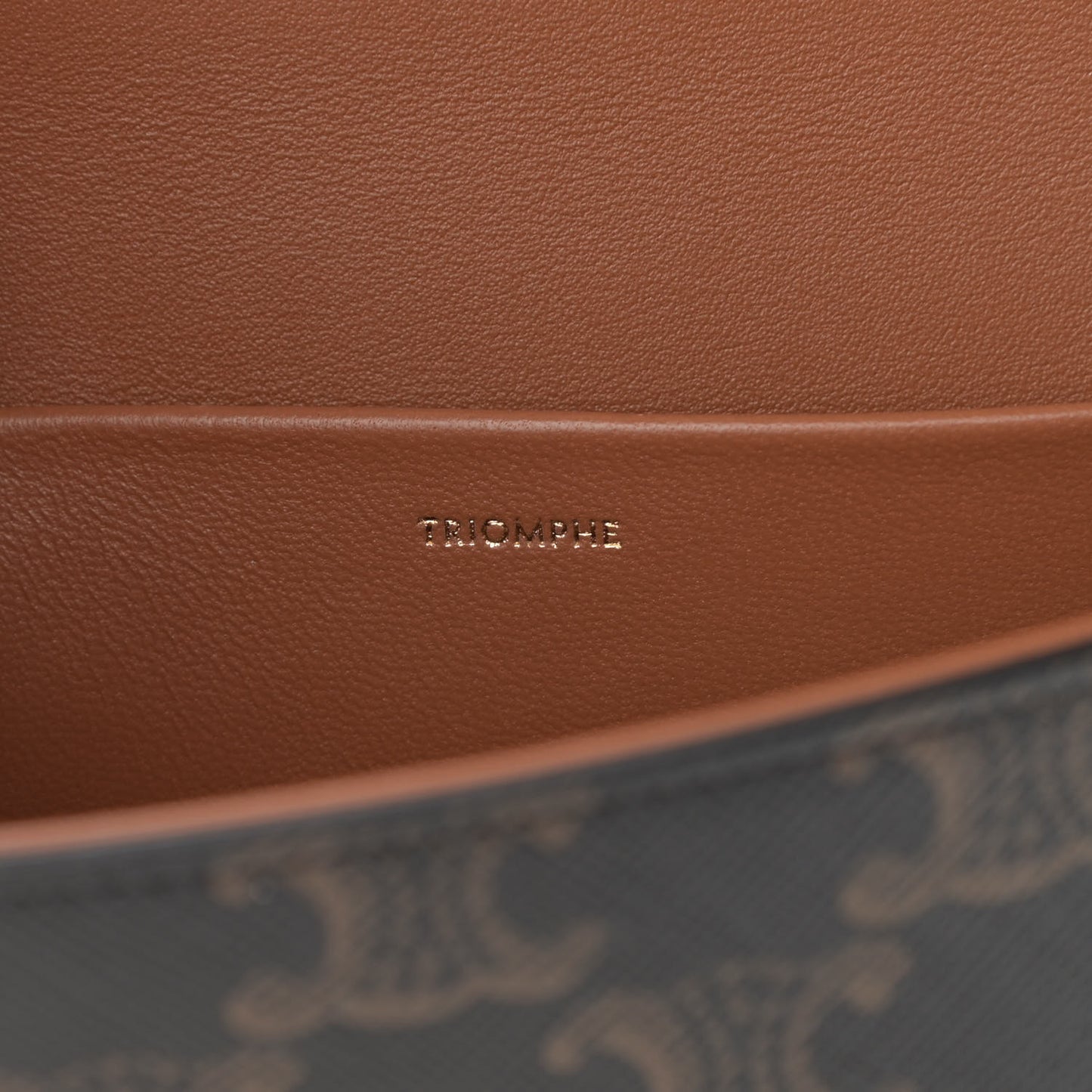 Triomphe Canvas Chain Shoulder Bag Tan