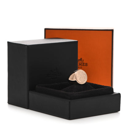 Hermes 18K Rose Gold PM Ex-Libris Signet Ring 51 5.75 6 of 6