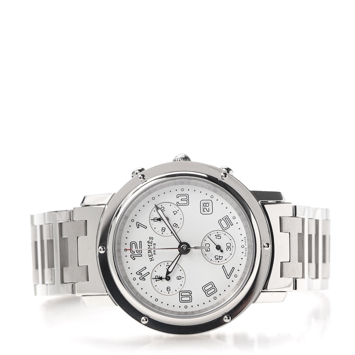 Hermes Stainless Steel 38mm Clipper Chronograph Quartz Watch 3 of 6