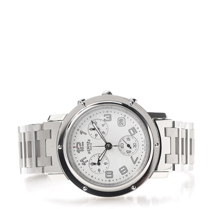 Hermes Stainless Steel 38mm Clipper Chronograph Quartz Watch 3 of 6