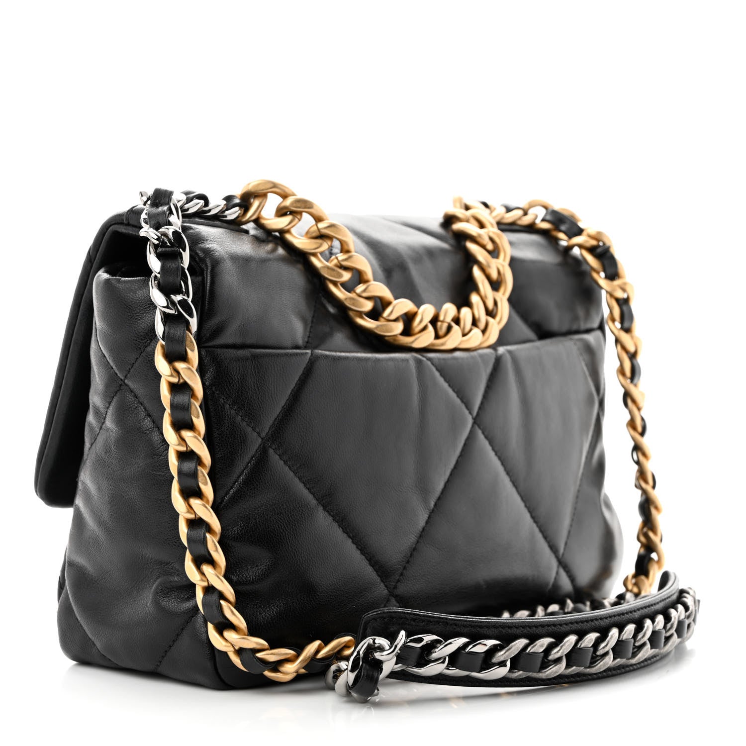 Chanel Goatskin Quilted Medium Chanel 19 Flap Black 3 of 13