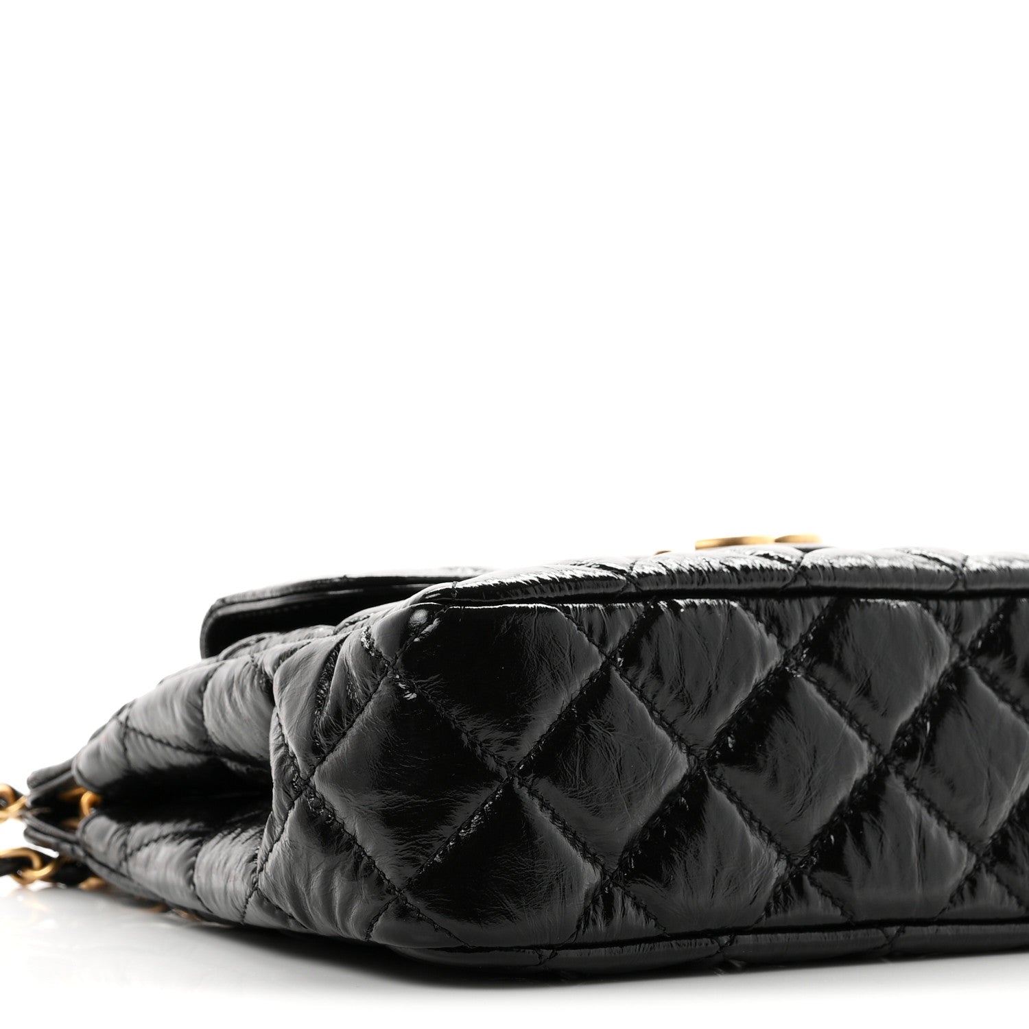 Chanel Shiny Crumpled Calfskin Quilted Small Wavy CC Hobo Black 9 of 10