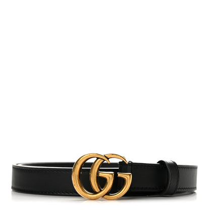 Gucci Calfskin Double G 20mm Belt 75 30 Black 1 of 7