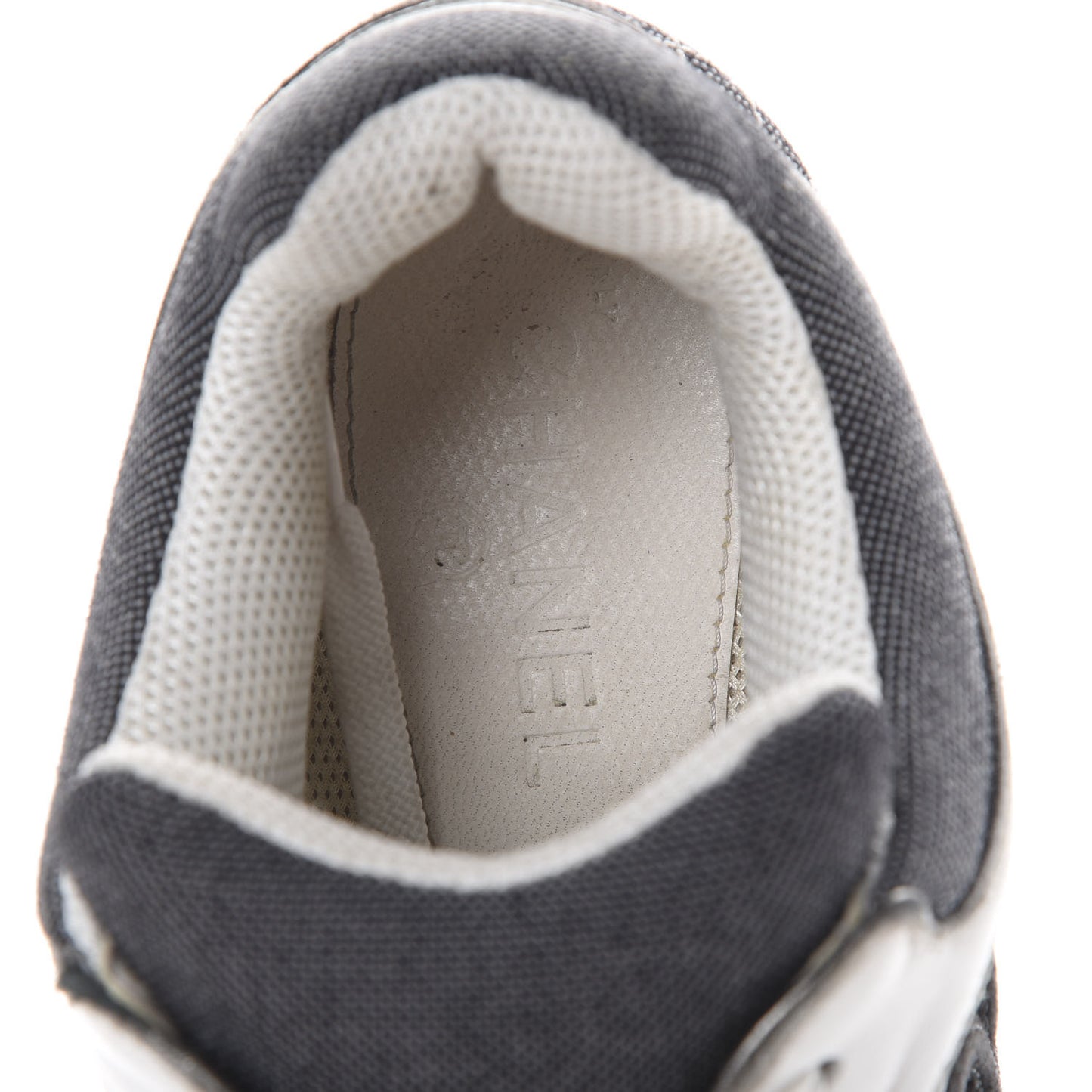 Denim Suede Calfskin CC Sneakers 40.5 Grey