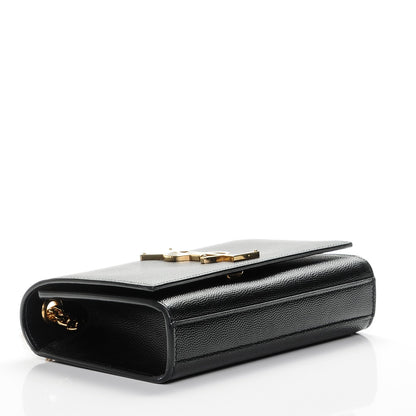 Saint Laurent Grain De Poudre Small Monogram Kate Satchel Black 4 of 6