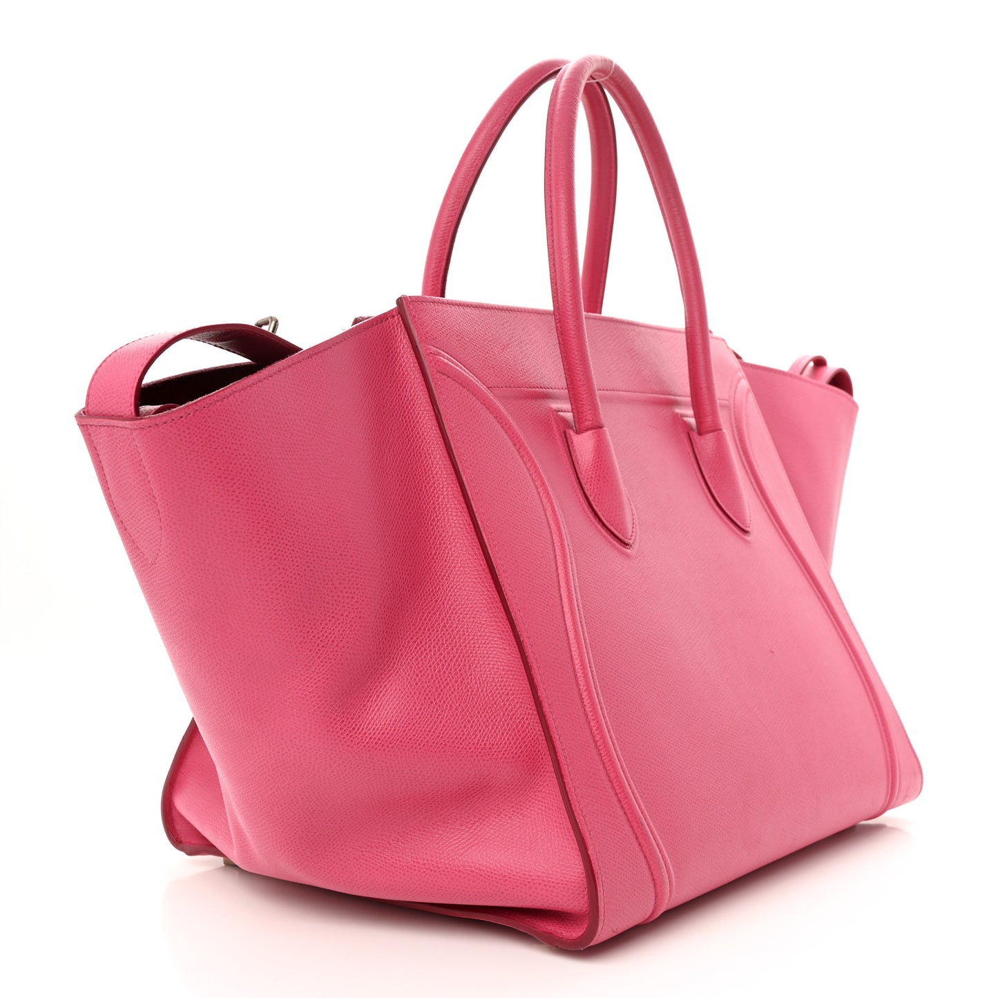 Grained Calfskin Medium Phantom Luggage Fuchsia