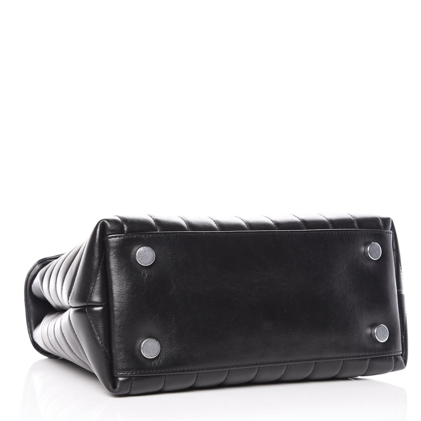 Calfskin Y Quilted Monogram Medium Loulou Satchel Black
