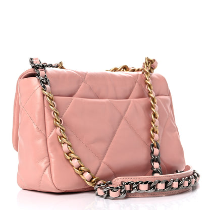 Chanel Goatskin Quilted Medium Chanel 19 Flap Light Pink 3 of 10